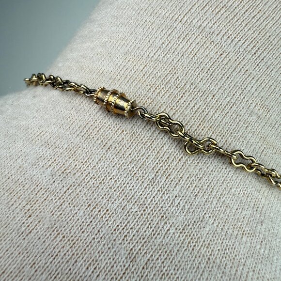 Vintage Victorian Style Drop Pendant Jadeite Bamboo Bow Flower 24" - Picture 5 of 5